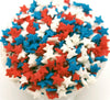 NCS 4th of July Red, White and Blue Mini Star Edible Sprinkles, 8 ounces - Great for Cupcakes, Cookies, Cakes, Cakes Pops