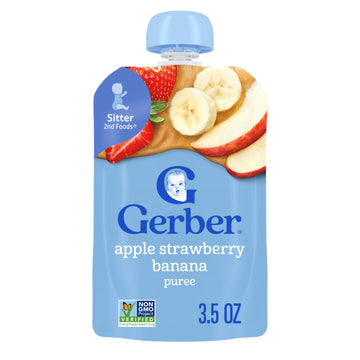 Gerber Baby Food Apple Strawberry Banana Baby Food, 3.5 Oz Pouch