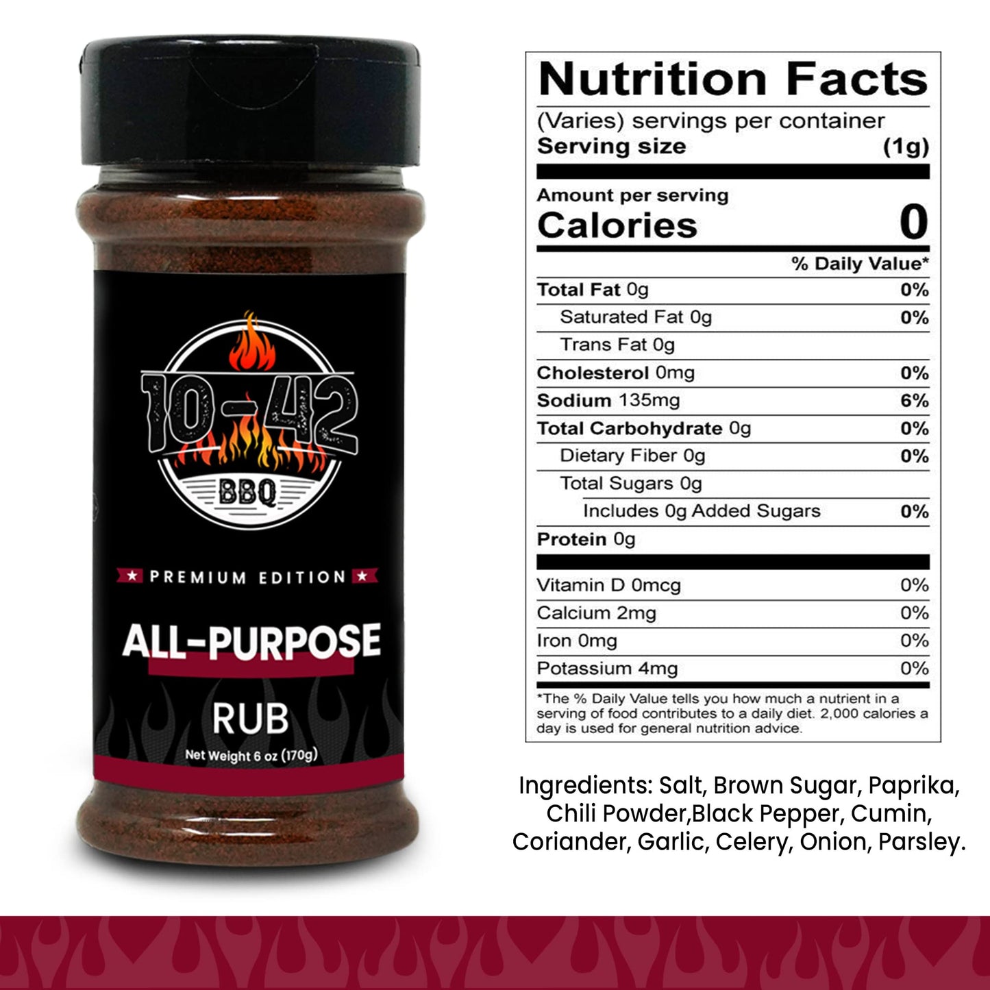 Five Star Seasonings All-Purpose BBQ Rub, 0 Calorie, No MSG, 6 oz