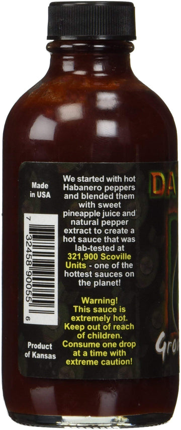 Da Original Hot Sauce - 321,900 Scovilles - 4oz Bottle - Made in USA - Non-GMO, Gluten Free, Sugar Free - Pack of 1