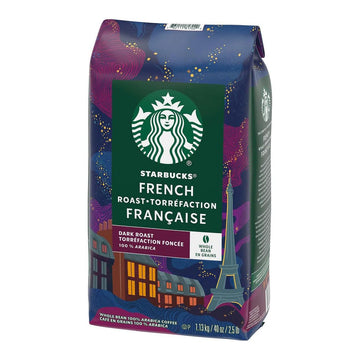 Starbucks Whole Bean Coffee, Dark Roast Coffee, French Roast, 100% Arabica, 1 Bag (40 Oz)