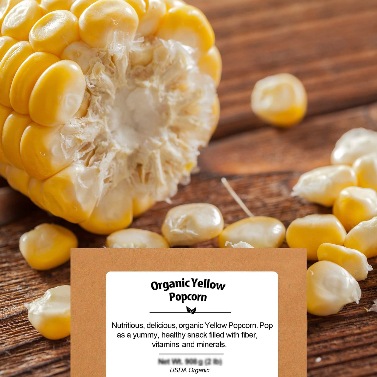 Be Still Farms Yellow Organic Popcorn Kernels - Hulless, Non-GMO, Vegan, 2.8 lb, USA Grown