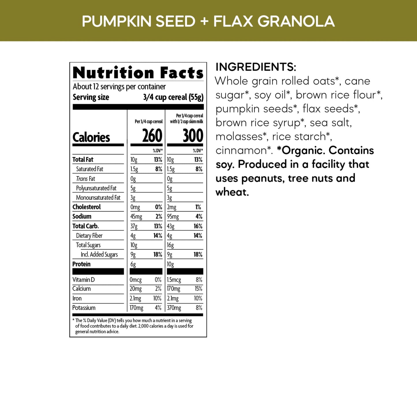 Natures Path Organic Pumpkin Seed + Flax Granola, 11.5 Ounce (Pack of 1)