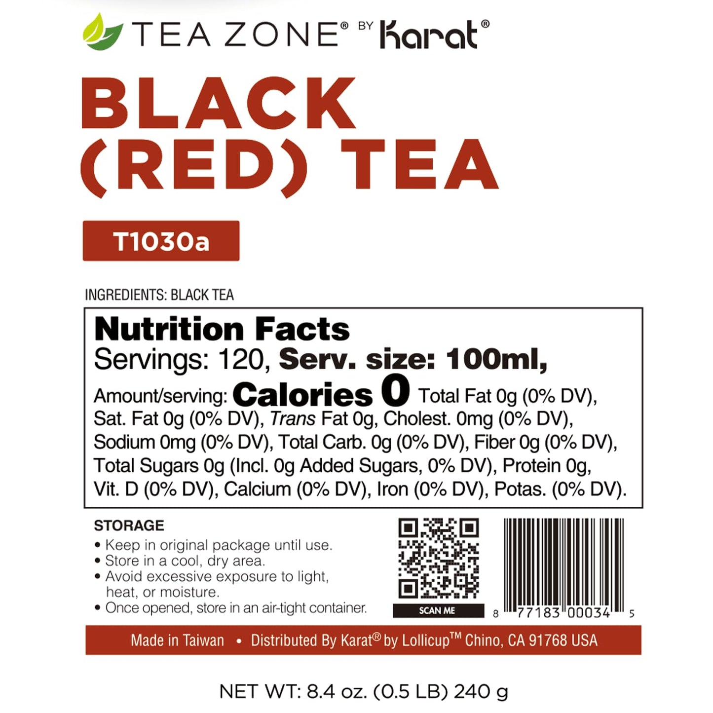 Tea Zone Tea Zone Black (Red) Tea - Bag 8.5Oz Bag