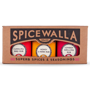 SPICEWALLA Grill Dry Rub 3 Pack | Carolina Pork, Cowboy Grilling, Honey Herb | 3 Piece Assortment for BBQ, Steak, Chicken & Vegetables