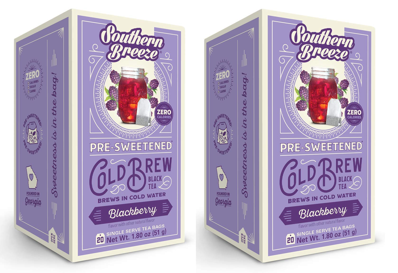 Southern Breeze COLD BREW Sweet Iced Tea 2-Pack (Blackberry)