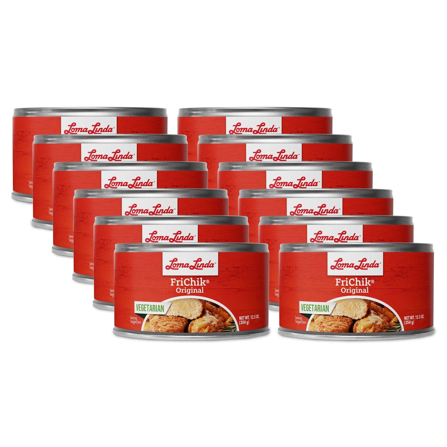 Loma Linda Frichik Original - Plant-Based Meat Alternative - 12.5 oz Cans (Pack of 12) - Versatile Vegetarian Protein for Delici