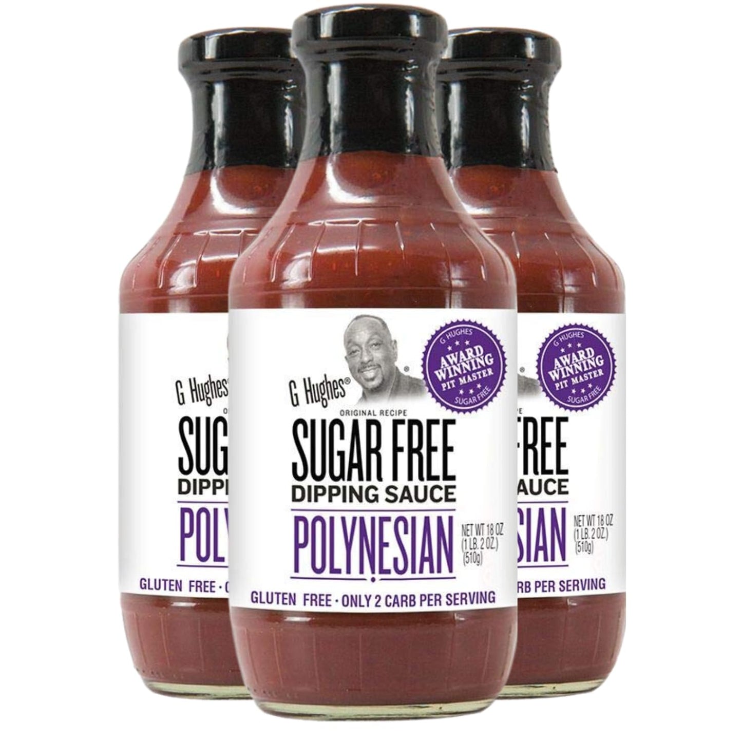 G Hughes Sugar Free, Polynesian Sauce - Sugar Free Dipping Sauce, G Hughes Sugar Free Sauces, Gluten-Free Bbq Sauce, Low Carb Sauce, Vegetarian Sauces, G Hughes Bbq Sauces- 18 Oz (3-Pack)