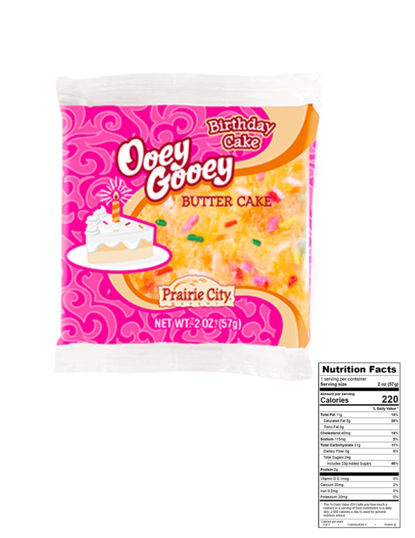 Prairie City Bakery Ooey Gooey Butter Cake Snack Cakes, Individually Wrapped, 2 Ounce, Pack of 10, Perfect for Snacking