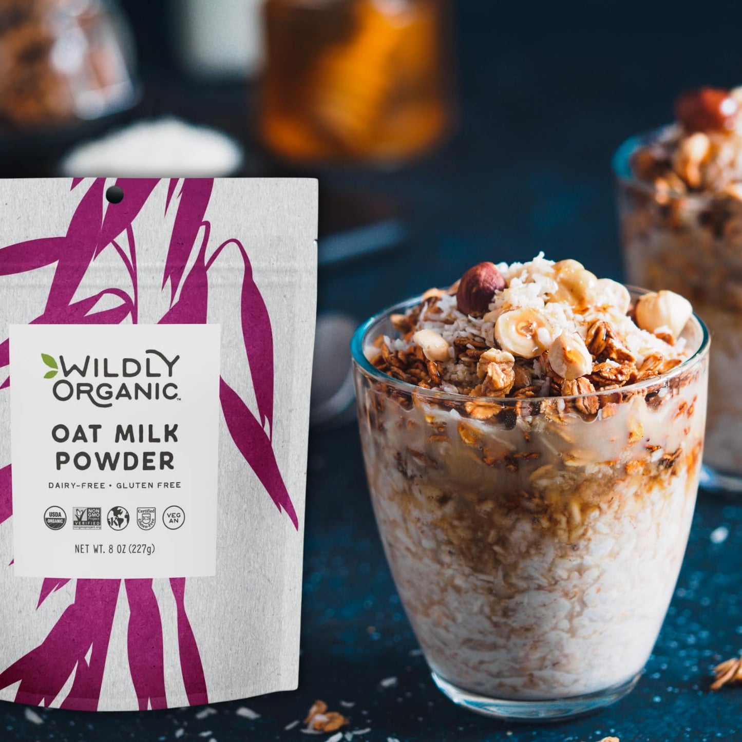 Wildly Organic Oat Milk Powder, 8 Oz Bag - Organic, Dairy-Free, Lactose-Free, Vegan, Gluten-Free, Plant-Bassed, Resealable Packa