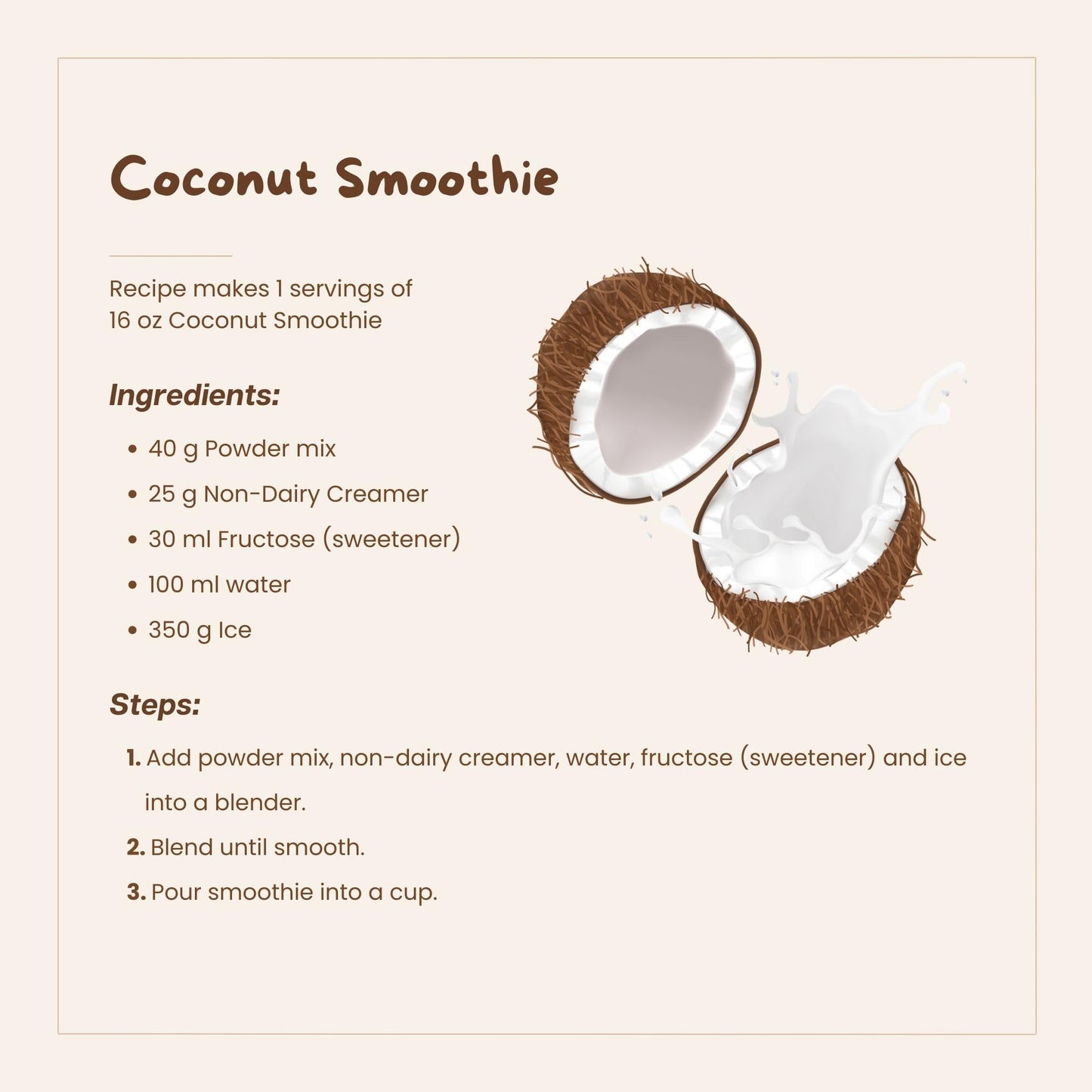 Bossen Bubble Tea Powder Mix - 2.2 Pound (Coconut)