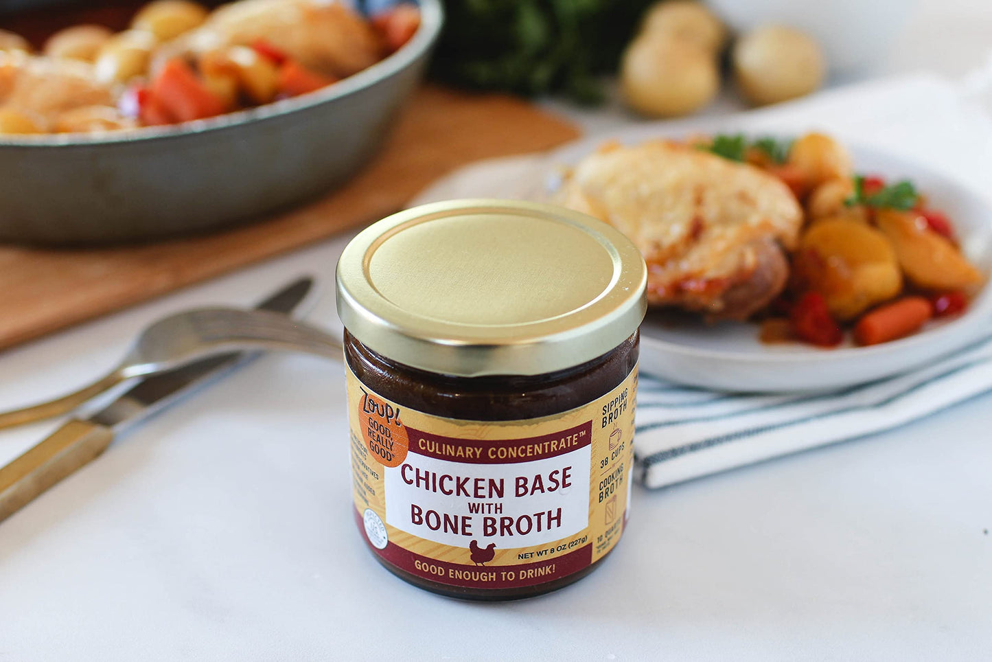 Zoup! Good, Really Good Chicken Broth Culinary Concentrate - Keto-Friendly, Gluten Free, Sugar Free, Non-GMO - Great for Stock,