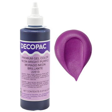 Decopac Premium Gel Food Color, Edible Coloring For Use With Buttercream Or Whipped Icing, Fondant & Piping Gel, Highly Concentrated Gel, 8Oz - Neon Bright Purple