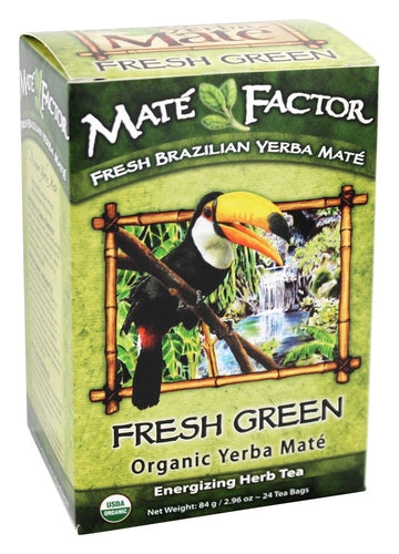 The Mate Factor Fresh Green Organic Yerba Mate Tea - 24 Tea Bags