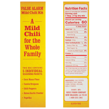 Wick Fowler'S False Alarm Mild Chili Kit, Texas Style Chili Seasoning Mix With Individual Packs Of Spices, 2.8Oz Box (Pack Of 2)