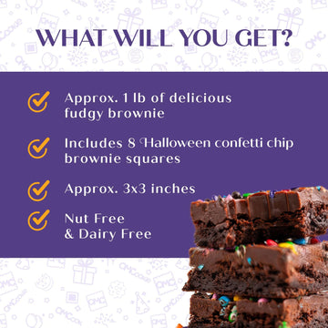 Happy Halloween 8 Pack Brownies Gift Basket Chocolate Brownies Food Gifts For Men Women | 8 Pack | Ghost Pumpkin bats | Nut Free