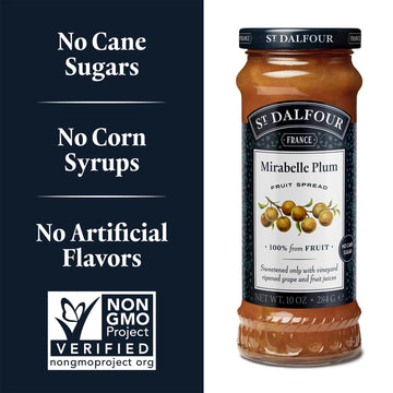 St. Dalfour Mirabelle Plum Fruit Spread - 10Oz - 100% From Fruit, No Artificial Ingredients, Non-Gmo, No Cane Sugars, All Natura
