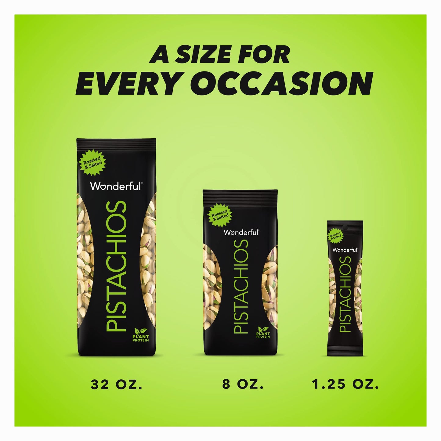 Wonderful Pistachios In Shell, Roasted and Salted Nuts, 1.25 Ounce Bag (Pack of 12), Protein Snack, On-the Go, Individually Wrap