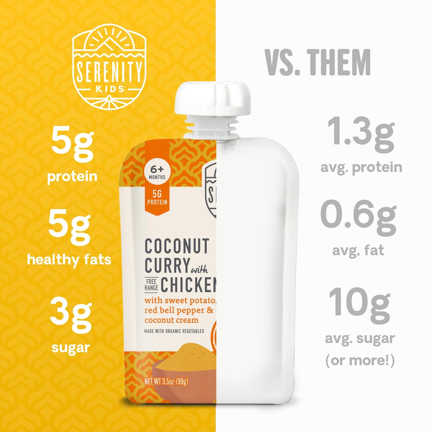 Serenity Kids 6+ Months World Explorers Baby Food Pouches Puree Made With Ethically Sourced Meats & Organic Veggies | 3.5 Ounce