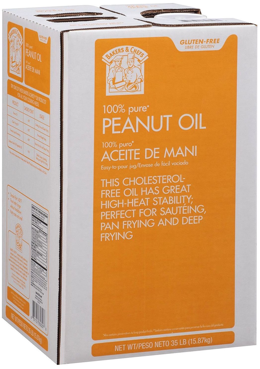 Bakers and Chefs 100% Peanut Oil, 35 Pound