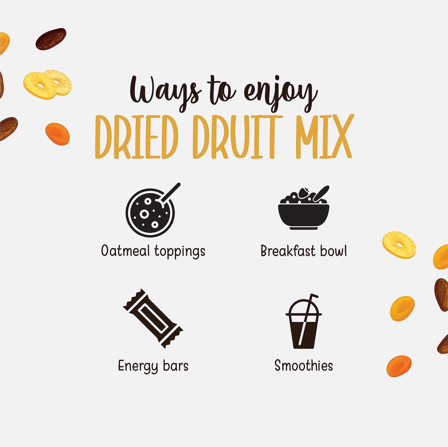 Organic Dried Fruit Mix (Dates, Apricots, Figs) - Vegan, Kosher, Gluten Free, No Added Sugar - Healthy Natural Snacks - 8oz (2-p