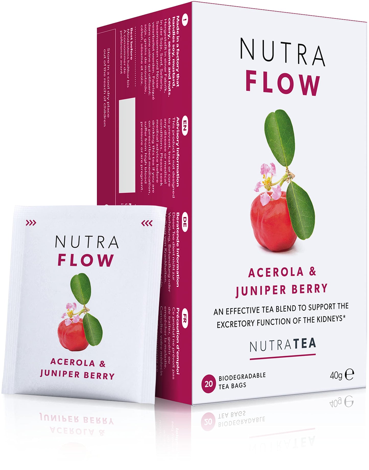 Nutraflow Herbal Tea Blend - Includes Horsetail Yarrow & Goldenseal - Support Health Cleansing Process - 20 Enveloped Tea Bags - By Nutra Tea - (1 Pack)