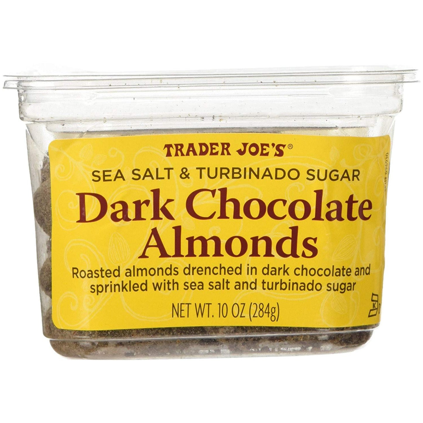 Trader Joe's Sea Salt & Turbinado Sugar Dark Chocolate Almonds 10 Oz. (3 Pack)