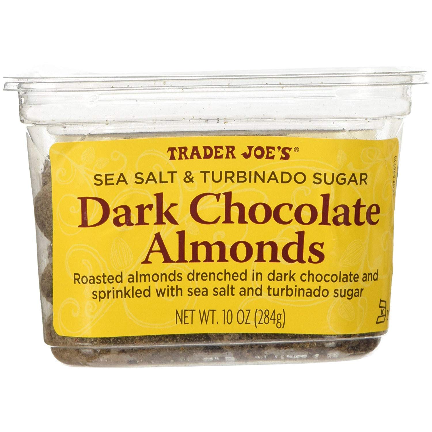 Trader Joe's Sea Salt & Turbinado Sugar Dark Chocolate Almonds 10 Oz. (3 Pack)