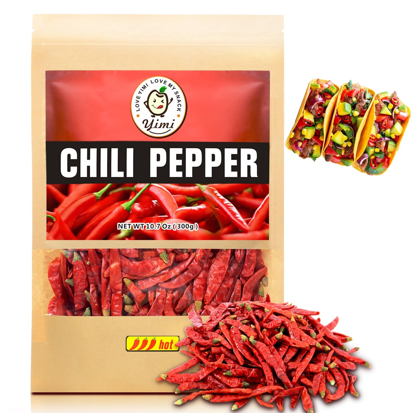 Yimi Dried Chili Peppers Chiles 10.7Oz Top-Grade Whole Dry Red Chilis Spicy Hot Heat Great For Mexican Thai And Chinese Recipes Like Pozole Tamales Hotpot In Resealable Bags Ideal For Gift Super Hot