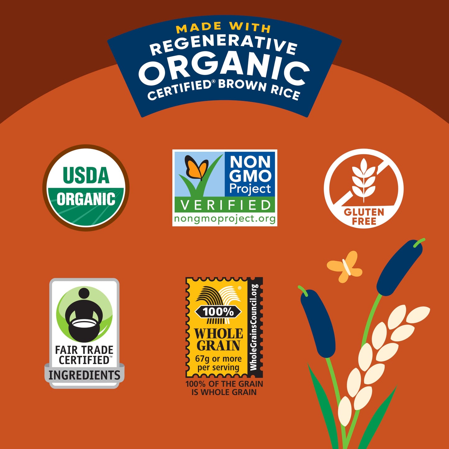 Lundberg Brown Rice & Quinoa, Ready In 90 Seconds, 6-Pack – Regenerative Organic Certified Brown Jasmine Rice, Organic Quinoa, Microwavable, Lightly Seasoned With Garlic & Shallots, 8 Oz Ea