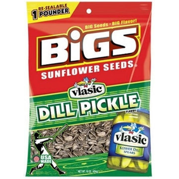 Bigs Vlasic Dill Pickle Sunflower Seeds, 16-Ounce (Pack of 8)