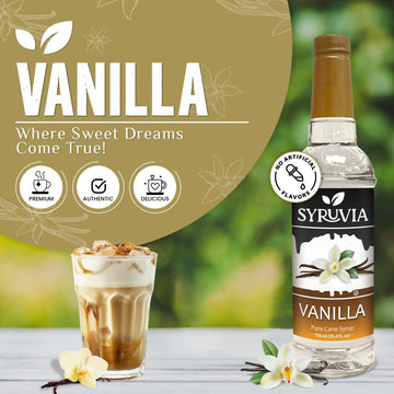 Syruvia Vanilla Syrup For Coffee With Pump 25.4 Fl Oz Kosher,