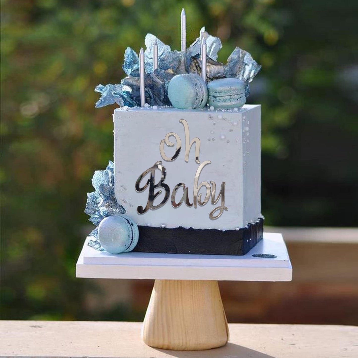 Acrylic Alphanumeric Cake Decoration Diy Cupcake Decoration Silver A-Z Alphanumeric Mirror Silver 0-9 Cake Decoration Pick Perso