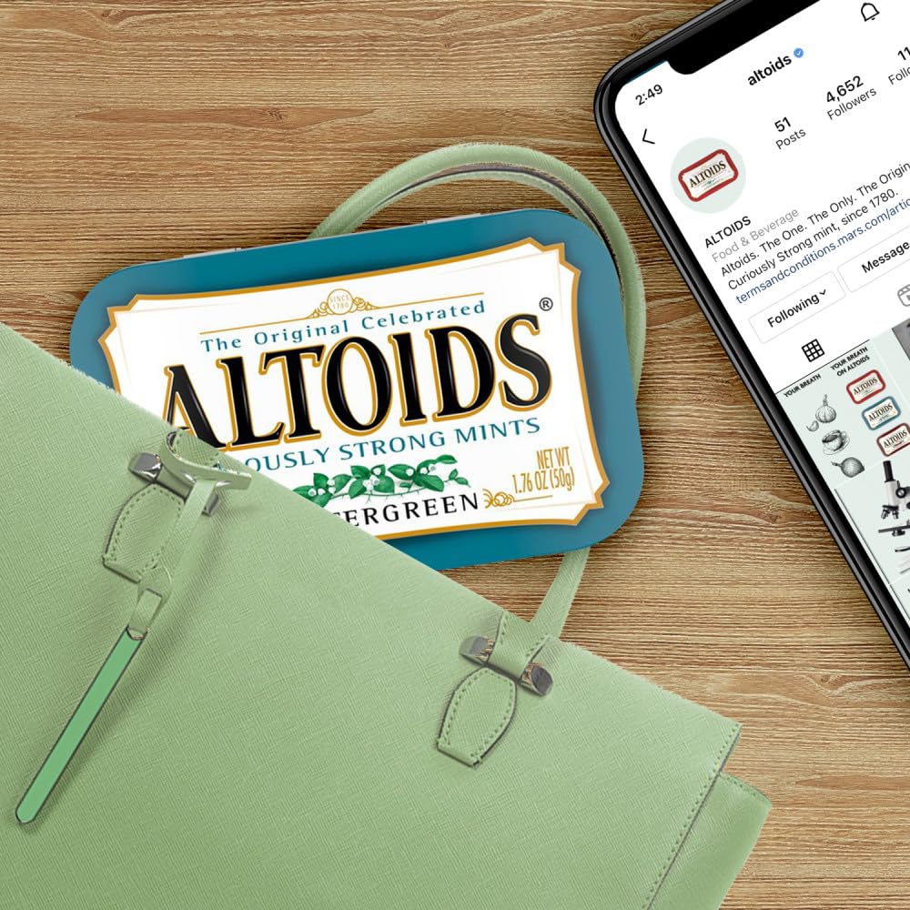 Altoids Classic Wintergreen Breath Mints, 1.76 Ounce - 6 Count (Pack Of 2)