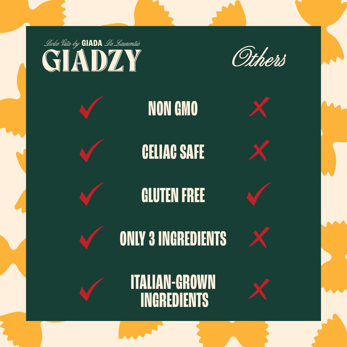 Giadzy Gluten Free Mezzi Rigatoni 3-Pack - Artisanal Italian Pasta, Non-GMO, Clean Ingredients
