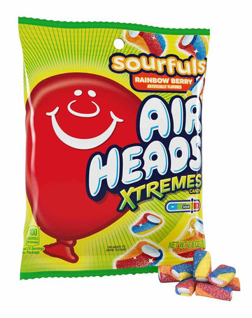 Airheads Xtreme Sourfuls Rainbow Berry Candy, Sour Chewy Candy, 2.8 Oz, 3 Bags