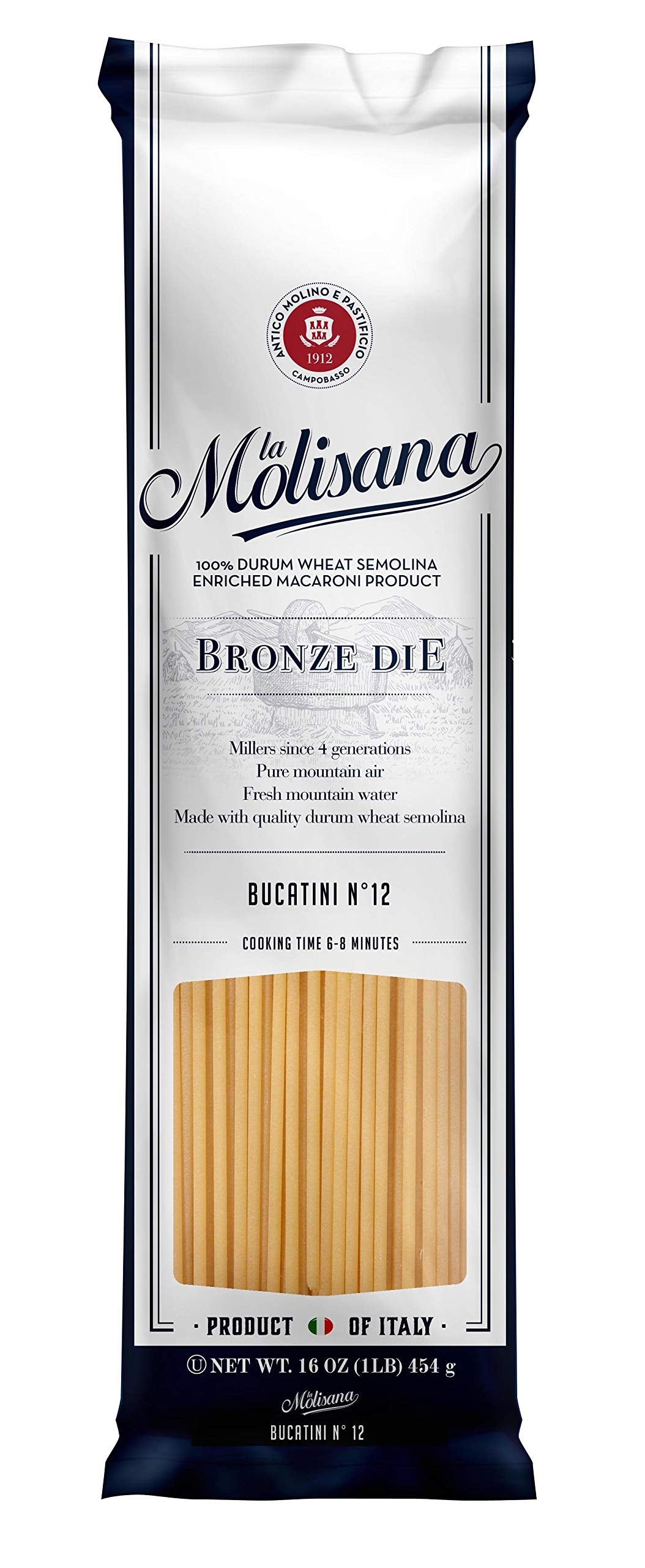 La Molisana Bucatini 12, 1 Pound (Pack of 18)