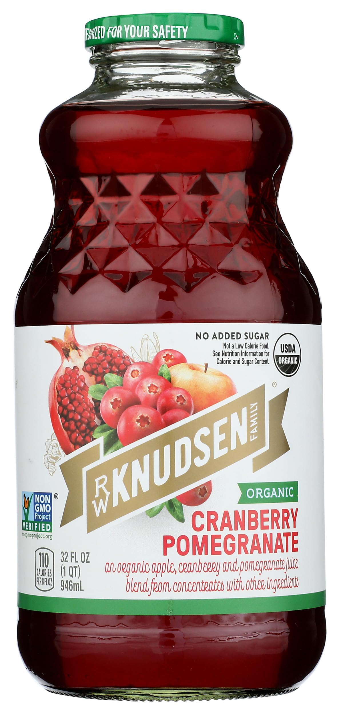 R.W. Knudsen Family Organic Cranberry Pomegranate Juice Blend 32 Ounces