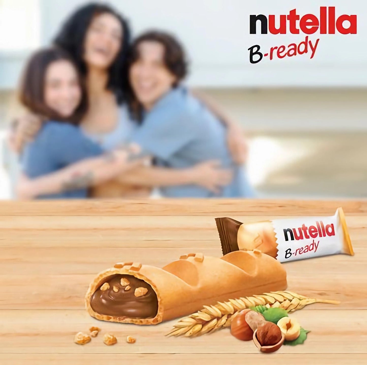Ferrero: ''Nutella B-Ready '' A Crisp Wafer Of Bread In The Form Of Mini Baguette Stuffed With A Creamy Nutella 15 Pieces 10.13