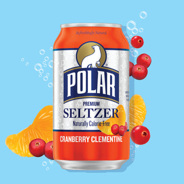 Polar Seltzer Water Cranberry Clementine, 12 Fl Oz Cans, 18 Pack