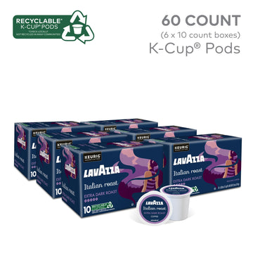 Lavazza Italian Roast, Keurig Single Serve K-Cup Pods, 60Ct (6 Packs Of 10)