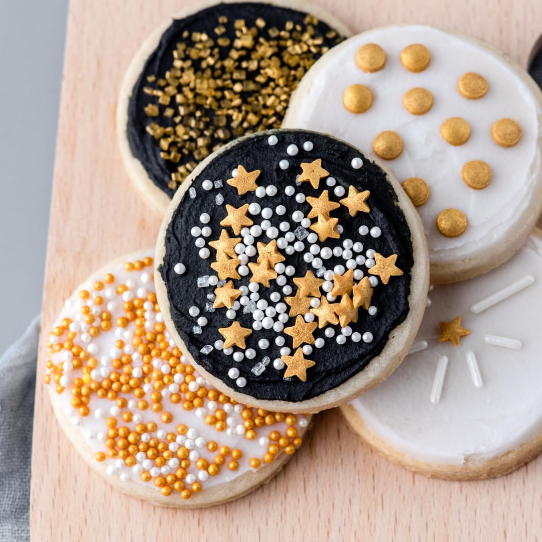 Sweets Indeed Sprinkles, Edible Sprinkle Mix, Perfect For Cake Decorations, Baking, Ice Cream, Cookies, Cupcake Topper (Gold)