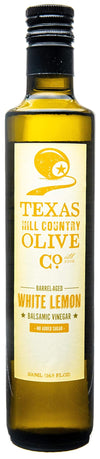 TEXAS HILL COUNTRY OLIVE CO. White Lemon Balsamic Vinegar - Gourmet Barrel Aged - 16.9 Fl Oz