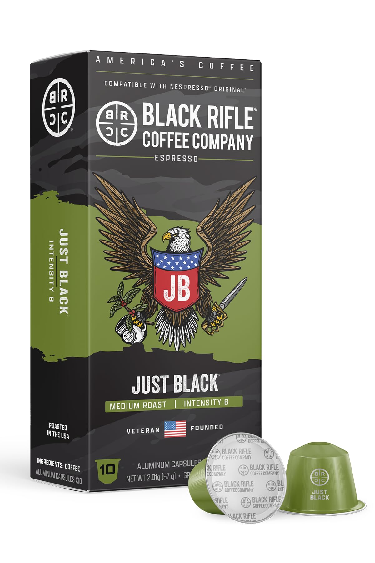 Black Equipment Coffee Company 30Ct Just Black Espresso Units - Medium Roast Nutty Milk Chocolate & Vanilla Oriflavor Blendalline Compatible