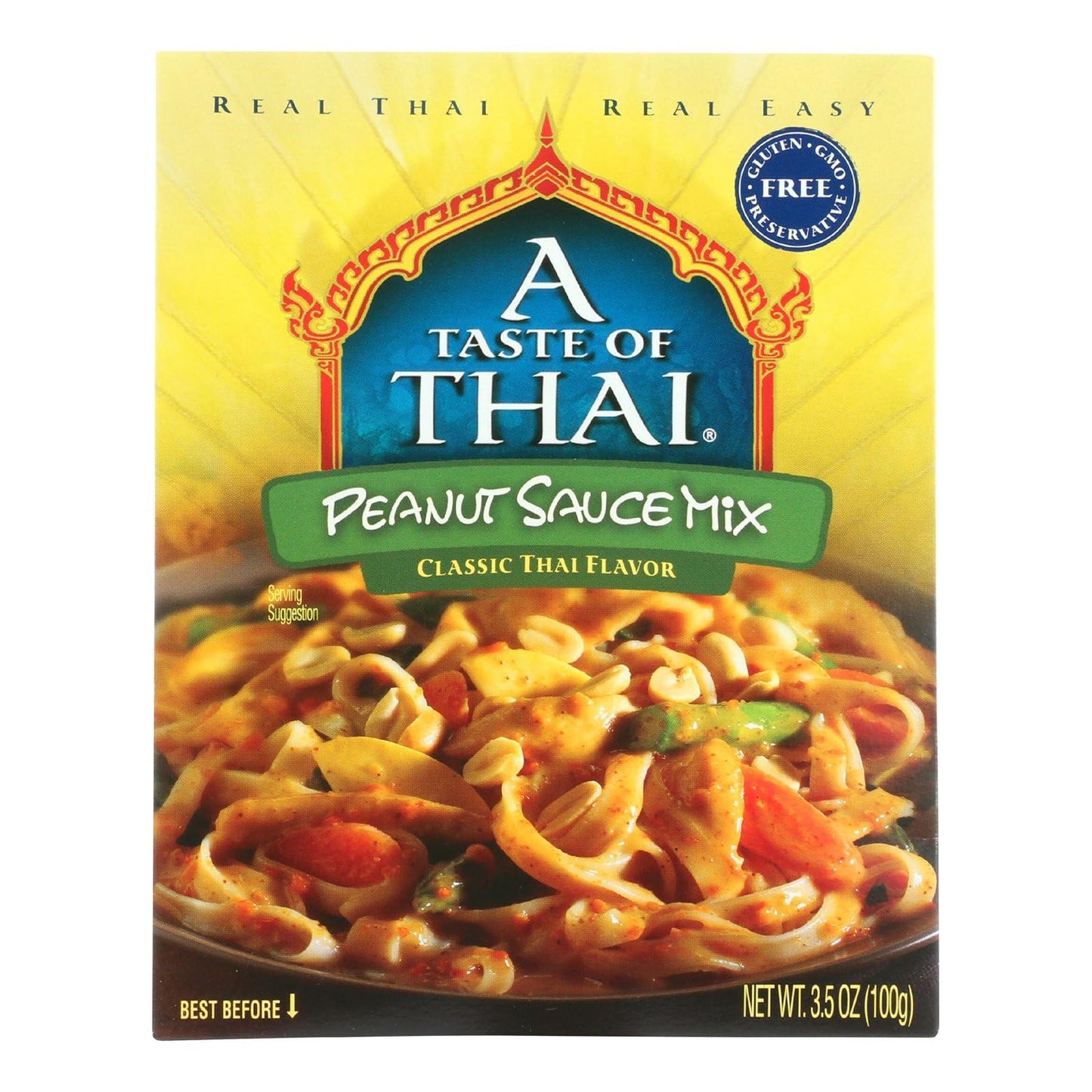 A Taste Of Thai Peanut Sauce Mix - 3.5Oz Pack Of 6 Pack Ready-To-Use Sauce Flavored With Classic Thai Spices | Use For Noodles Soups Stews Dips Salad Dressing & More | Non-Gmo | Gluten-Free