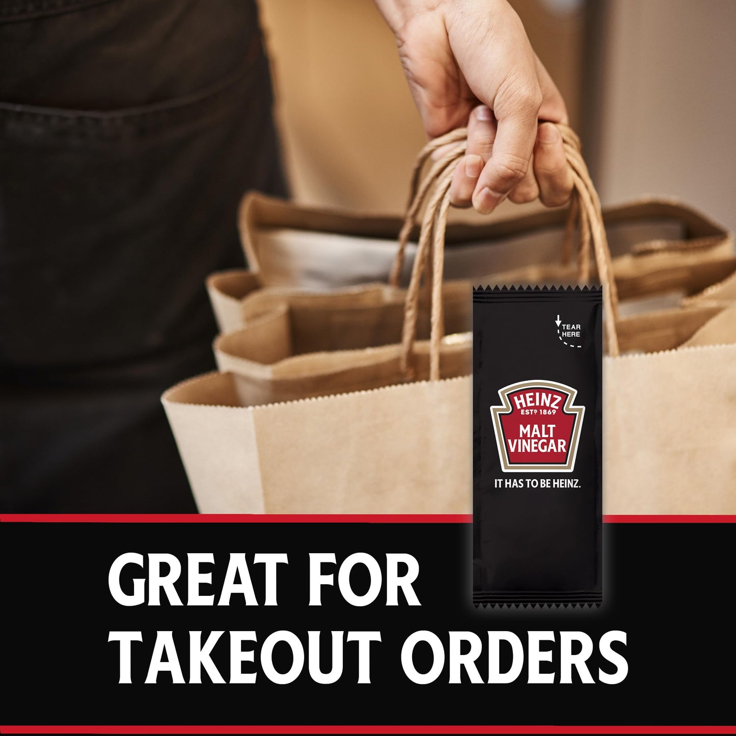 Heinz Malt Vinegar Single Serve Packet (0.3 Oz Packets, Pack Of 200)