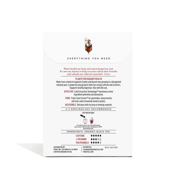 PIQUE Organic English Breakfast Tea Crystals - Caffeinated Black Tea, 14 Single Serve Sticks for Energy & Digestive Support