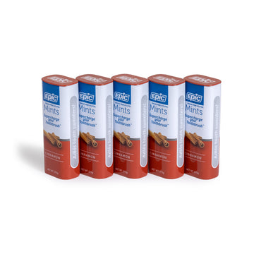 Epic Mints - Aspartame Free 100% Xylitol Mints - Sugar Free Cinnamon Flavored Mints, 55 Pieces (Pack Of 5)