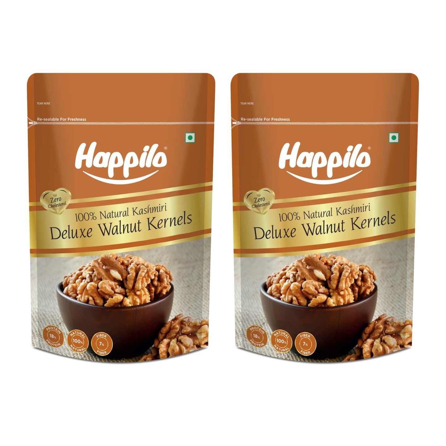 Happilo Top-Grade 100% Natural Deluxe Kashmiri Walnut Kernels 400G | Fresh & Unsalted Akhrot Giri | Quick Dry Fruit For Snacking | Rich In Antioxidant & Iron