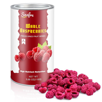 Freeze Dried Raspberries, Freeze Dried Fruit, 110G/3.88OZ Whole Frozen Raspberries, No Sugar Added, Healt-hy Snacks for Cocktail